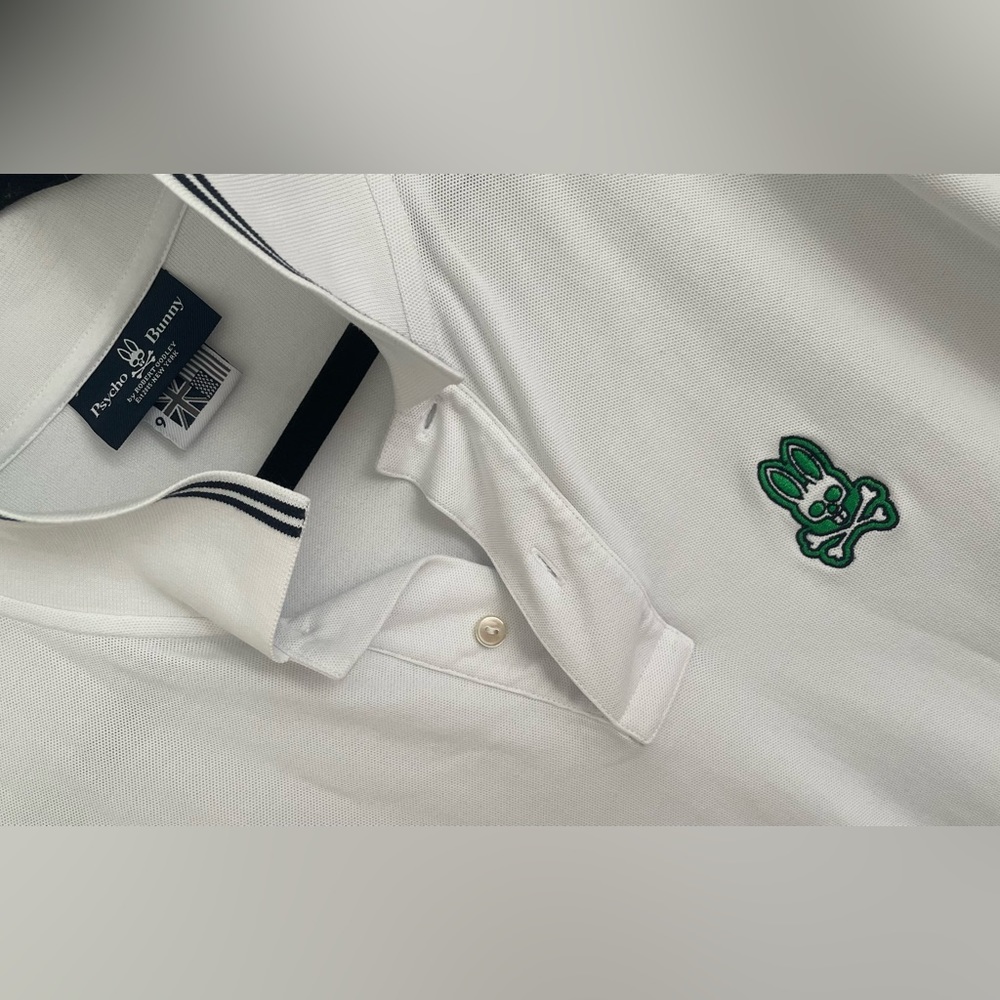 Psycho Bunny White Polo Size 9
